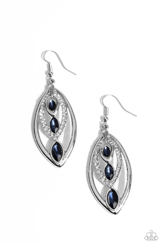 women’s silver drop earrings -Extra Exuberant - Blue