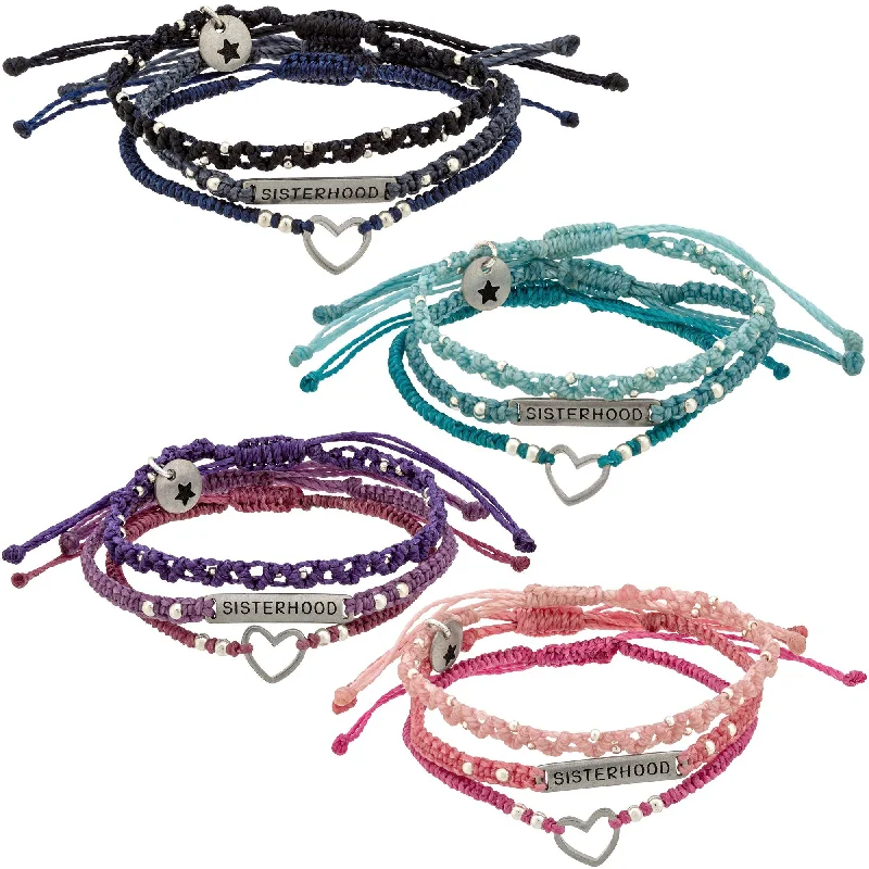 simple bracelets for women -Sisterhood Woven Bracelet Set