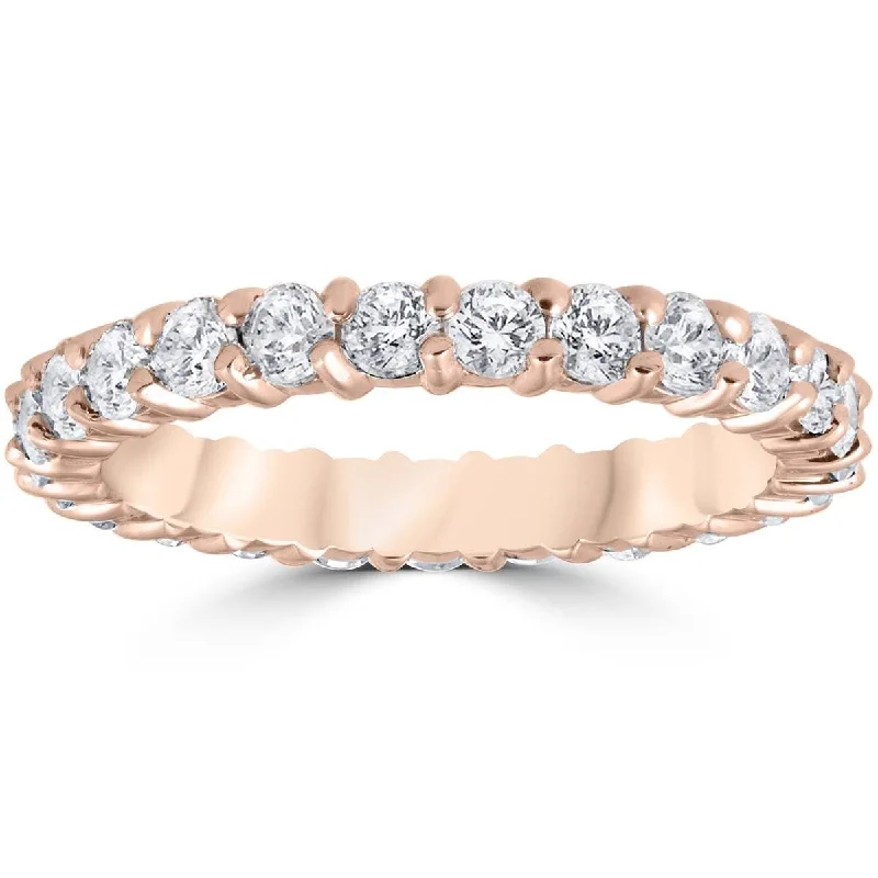 women’s halo engagement rings -1ct Diamond Eternity Ring Rose Gold