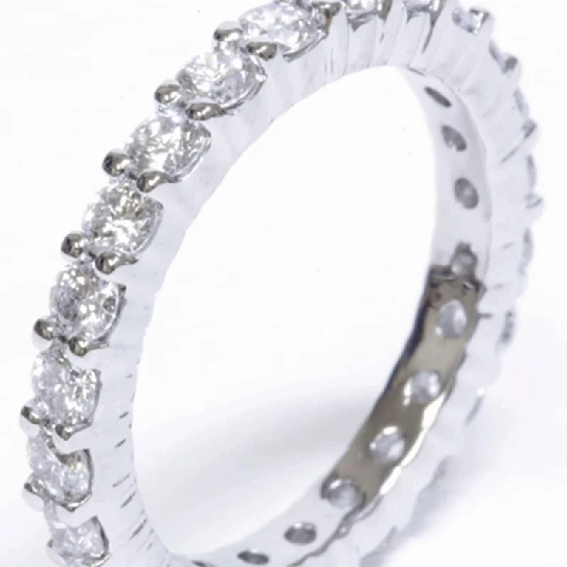 women’s wedding engagement rings -Platinum 1 3/4ct Prong Diamond Eternity Ring Womens Wedding Band Lab Grown