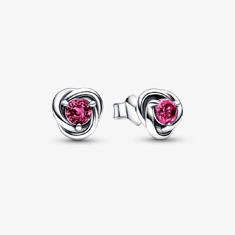 women’s sapphire drop earrings -Eternity Circle Stud Earrings | October Pink