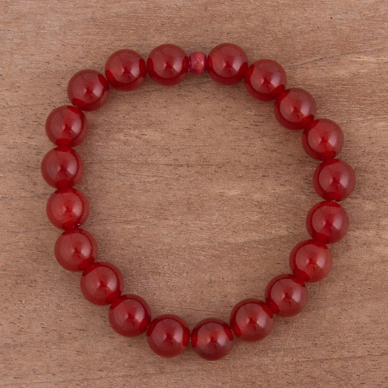 floral bangles for women -Andean Passion Carnelian Beaded Bracelet