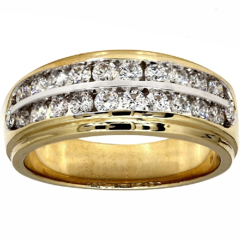 women’s wedding engagement ring bands -Pompeii3 10k Yellow Gold 7/8 Ct. TDW Diamond Band Ring IGI Certified Wedding Anniversary Ring