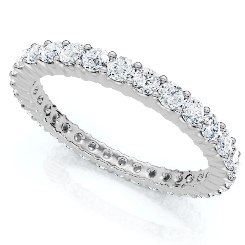 women’s wedding band and engagement ring sets -1ct Prong Diamond Eternity Ring White Gold