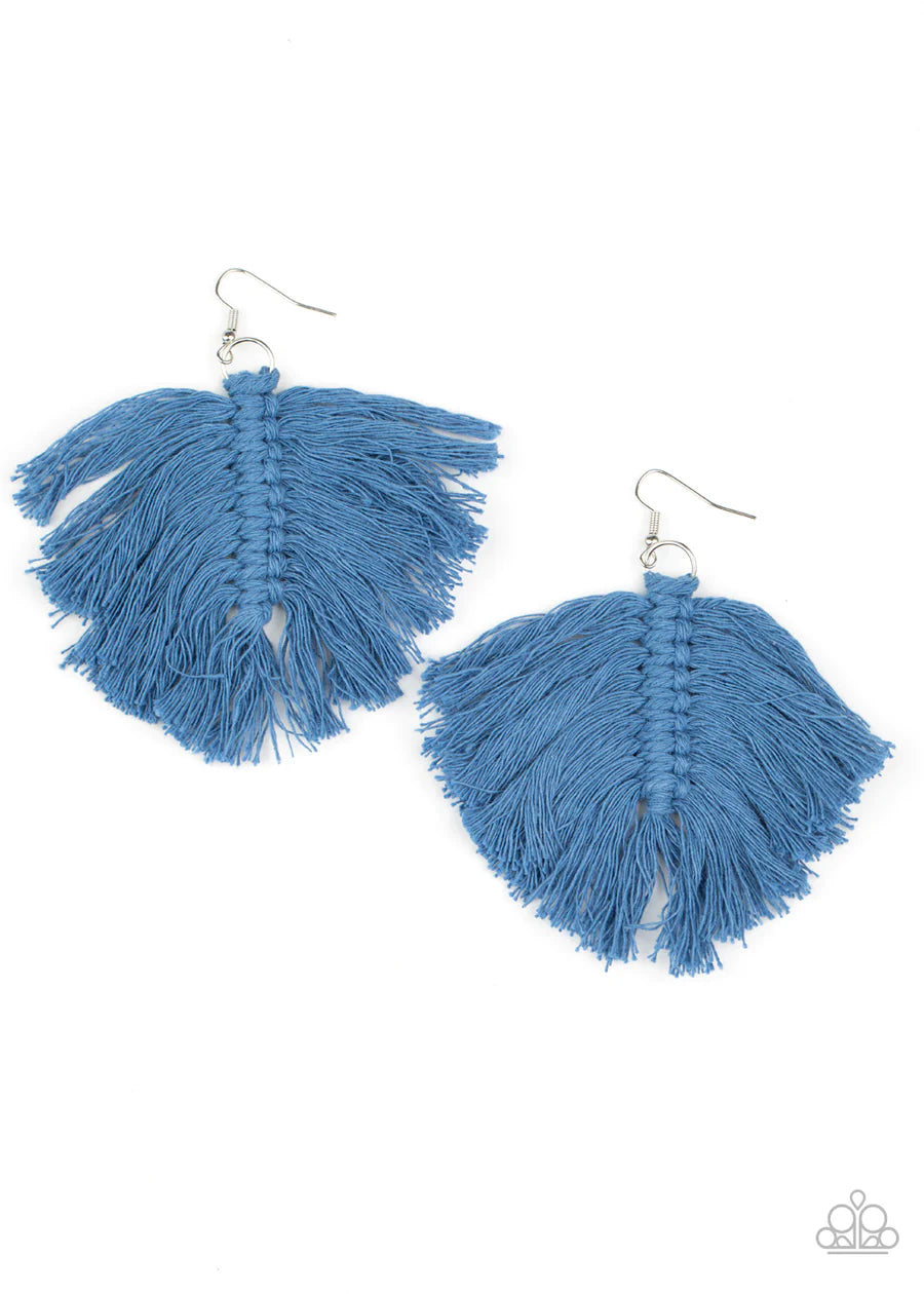 women’s ear cuffs -Macrame Mamba - Blue