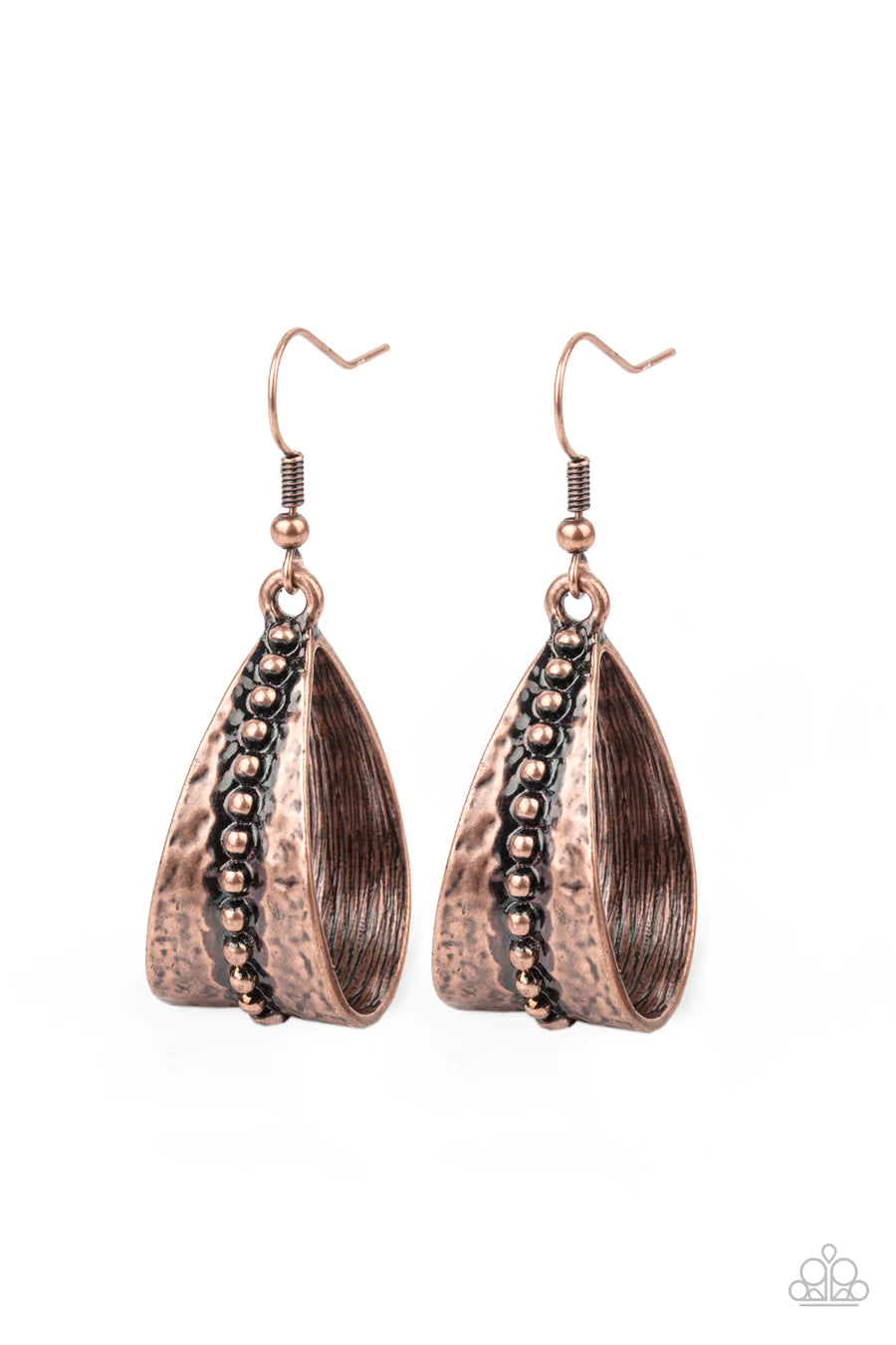 women’s geometric earrings -Stirrup Some Trouble - Copper