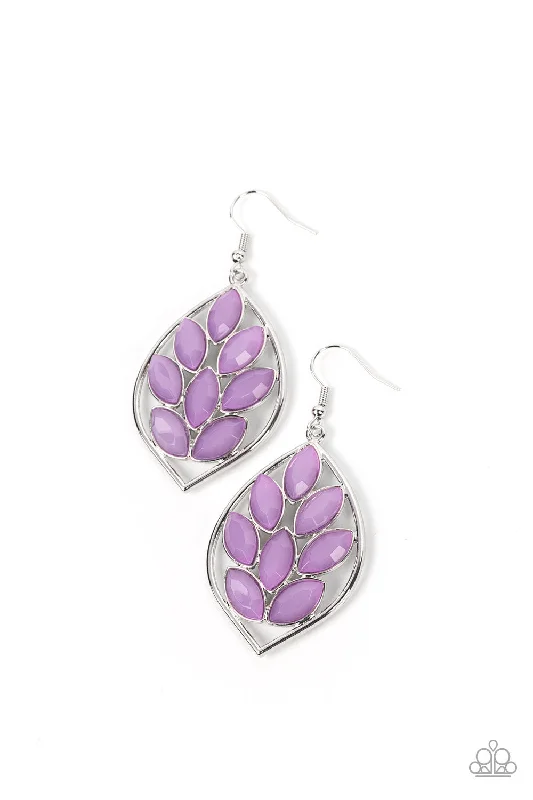 women’s colorful gemstone earrings -Glacial Glades - Purple