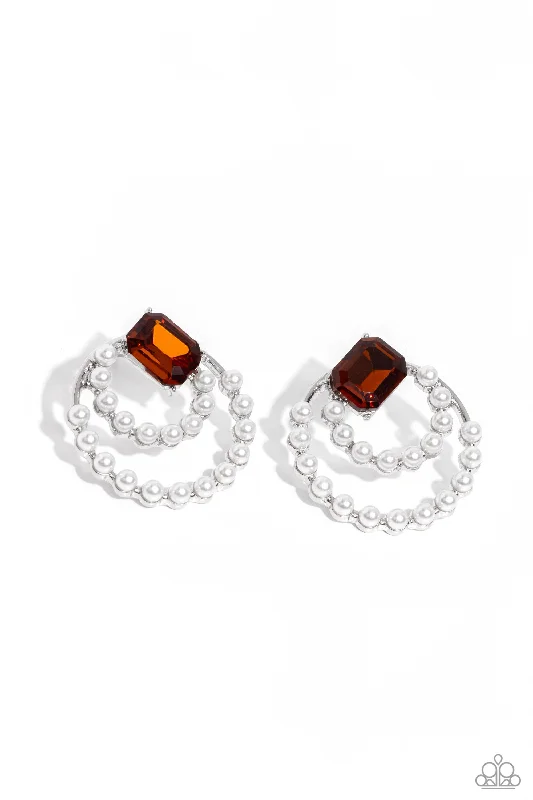 women’s luxury earrings -Double Standard - Brown