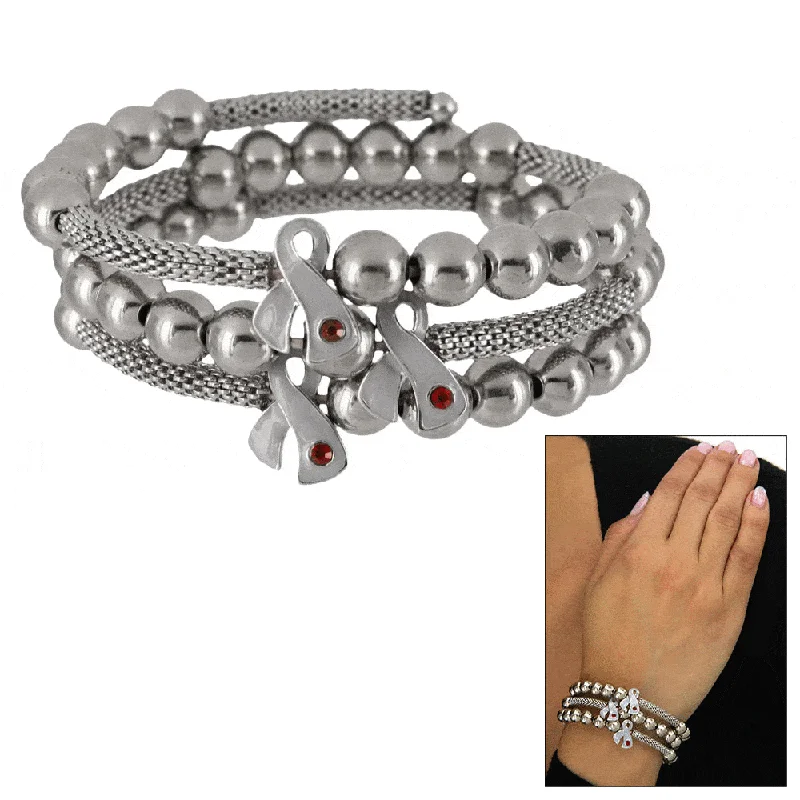 crystal bangles for women -Diabetes Awareness Wire Wrap Bracelet