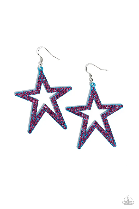 women’s pearl drop earrings -Rockstar Energy - Blue