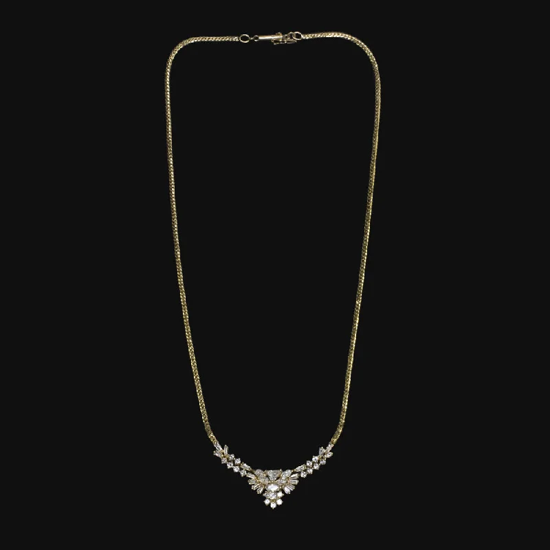 women’s trendy gemstone rings -2 CARAT DIAMOND CLUSTER NECKLACE 18k YELLOW GOLD F VS1-SI1 CHOKER SHORT NATURAL