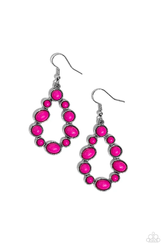 women’s engraved gold earrings -POP-ular Party - Pink