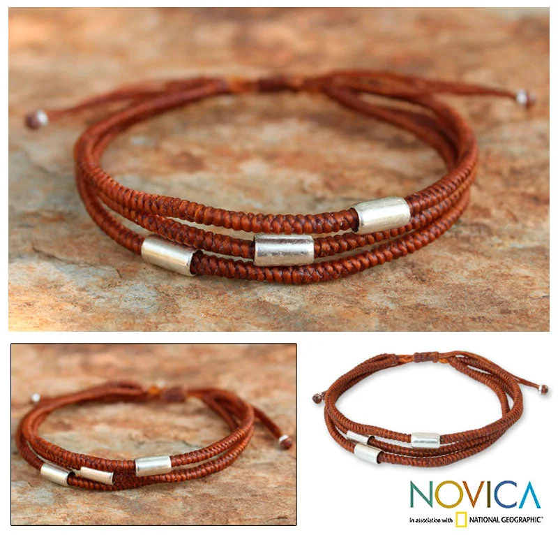 statement bangles for women -Hill Tribe Friend in Cinnamon Bracelet