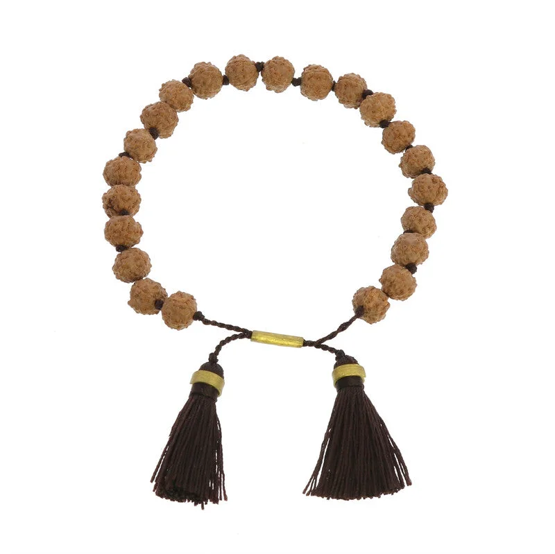 modern bangles for women -Mala and Tassel Bracelet - Eggplant