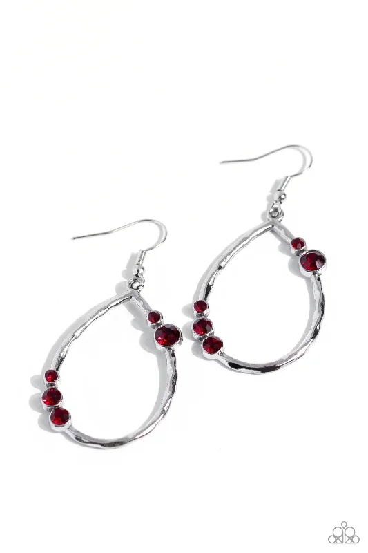 women’s modern earrings -Shop Till You DROPLET - Red