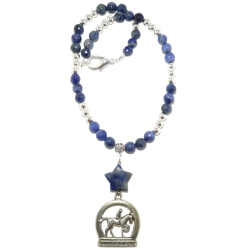 women’s vintage-style necklaces -Sodalite Necklace Victory Horse Star of Show Blue Silver