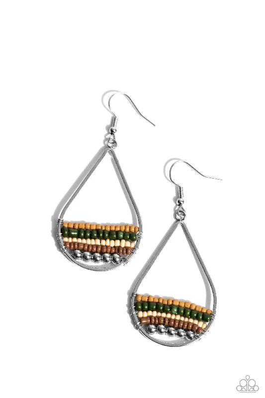 women’s gold earrings with diamonds -Mojave Mardi Gras - Green