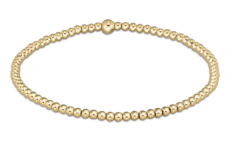 engraved bracelets for women -E Newton Classic Gold Bead Bracelet