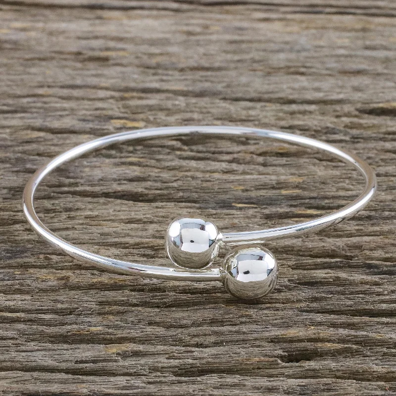 adjustable bangles for women -Silver Friends Sterling Silver Bangle Bracelet