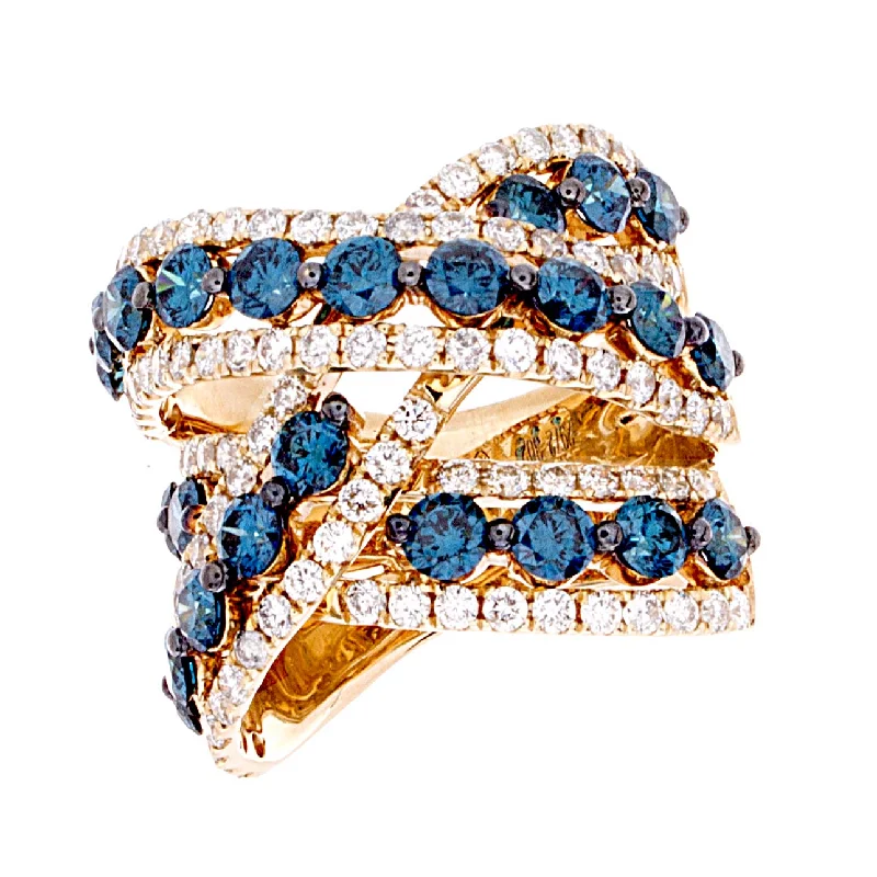 women’s romantic engagement rings -Blue Diamond Ring