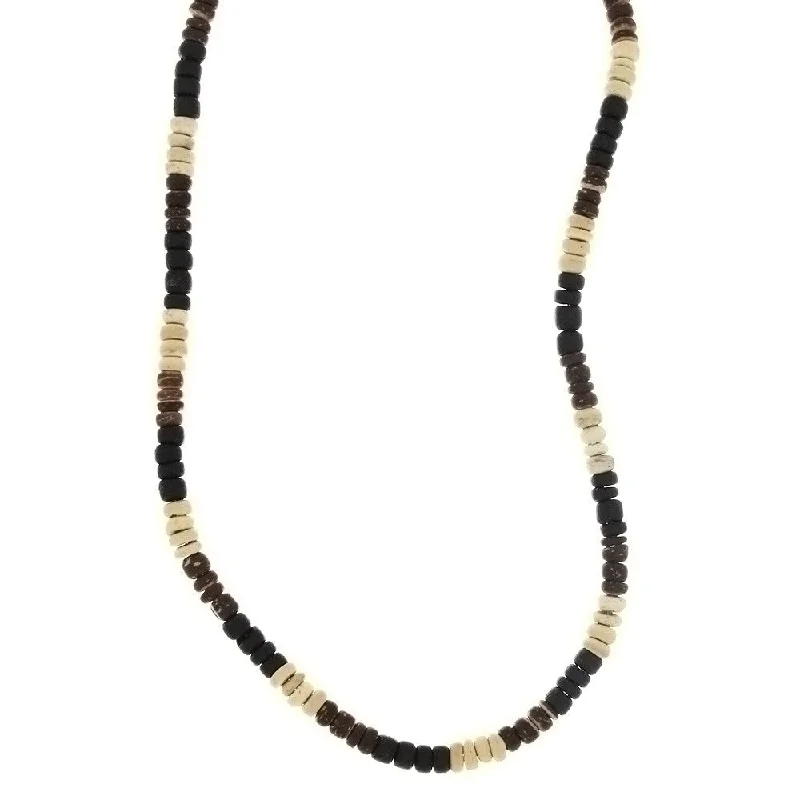 women’s statement chain necklaces -BEADED NATURAL SHELL PUKA HEISEI NECKLACE