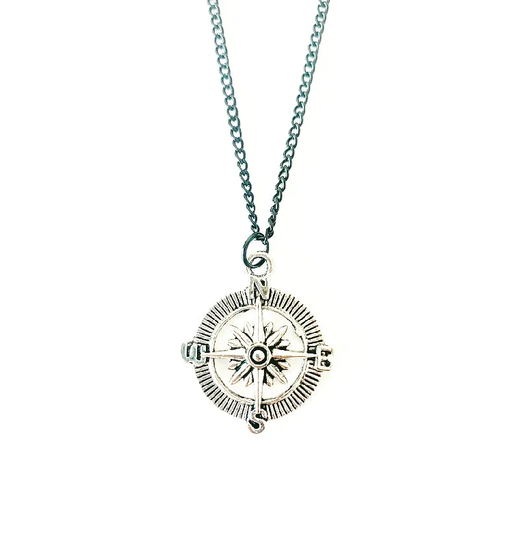 women’s ruby necklaces -Adventure Compass Pendant Necklace