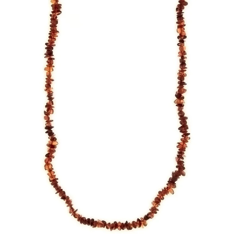 women’s trendy choker necklaces -BEADED NATURAL AMBER CHIP NECKLACE