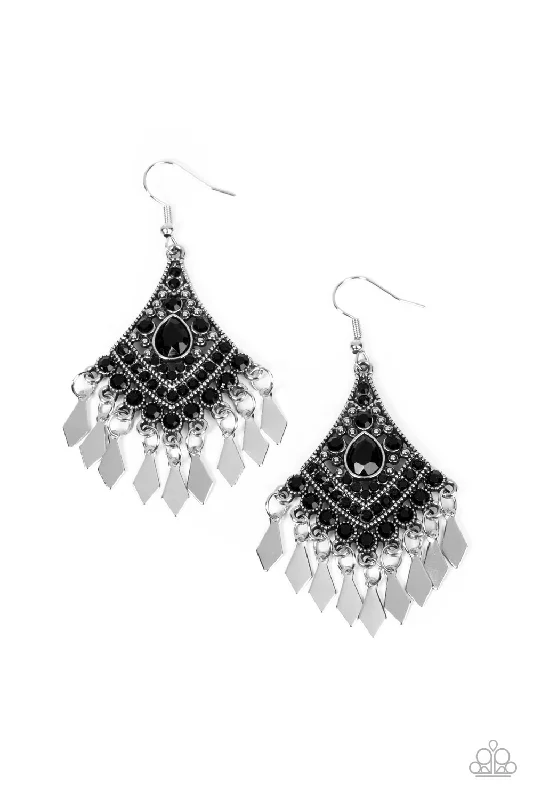 women’s sapphire earrings -Indie Iridescence - Black