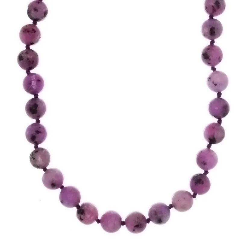 women’s ruby necklaces -BEADED GEMSTONE KIWI STONE ROUND NECKLACE