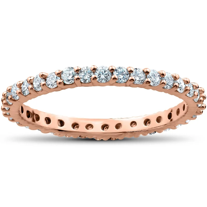 women’s oval diamond engagement rings -1 Carat Diamond Eternity Ring Rose Gold