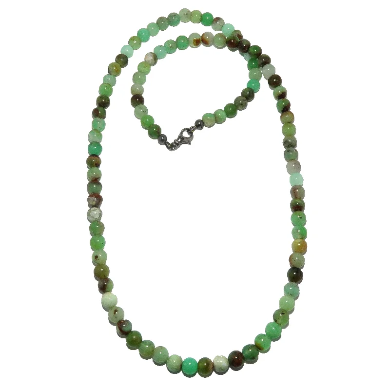 women’s ruby necklaces -Chrysoprase Necklace Green Refreshing Stone