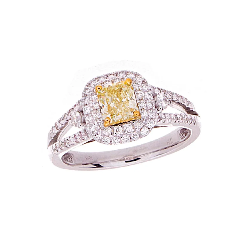 women’s art deco engagement rings -Fancy Yellow Diamond Ring