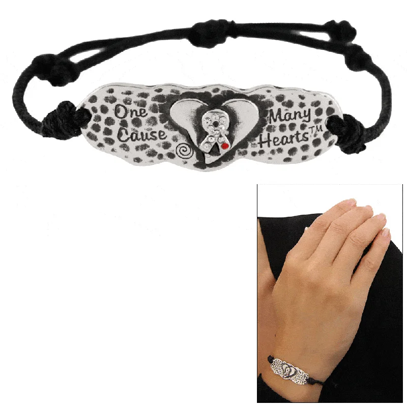 women’s beaded bracelets -One Cause Many Hearts™ Diabetes Adjustable Bracelet