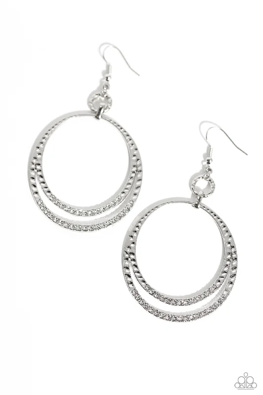 women’s diamond earrings -Spin Your HEELS - White