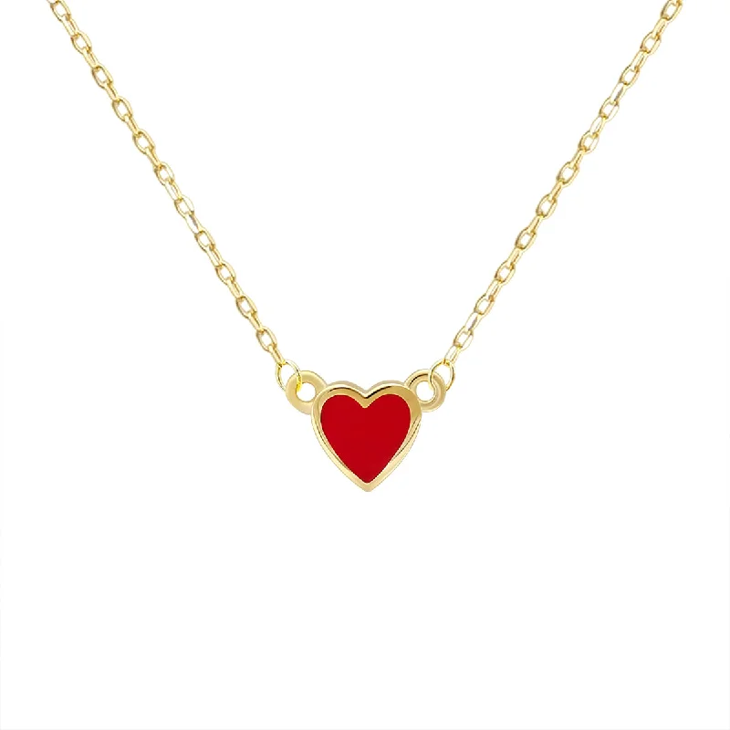 women’s art deco necklaces -I Heart You Necklace | Gold