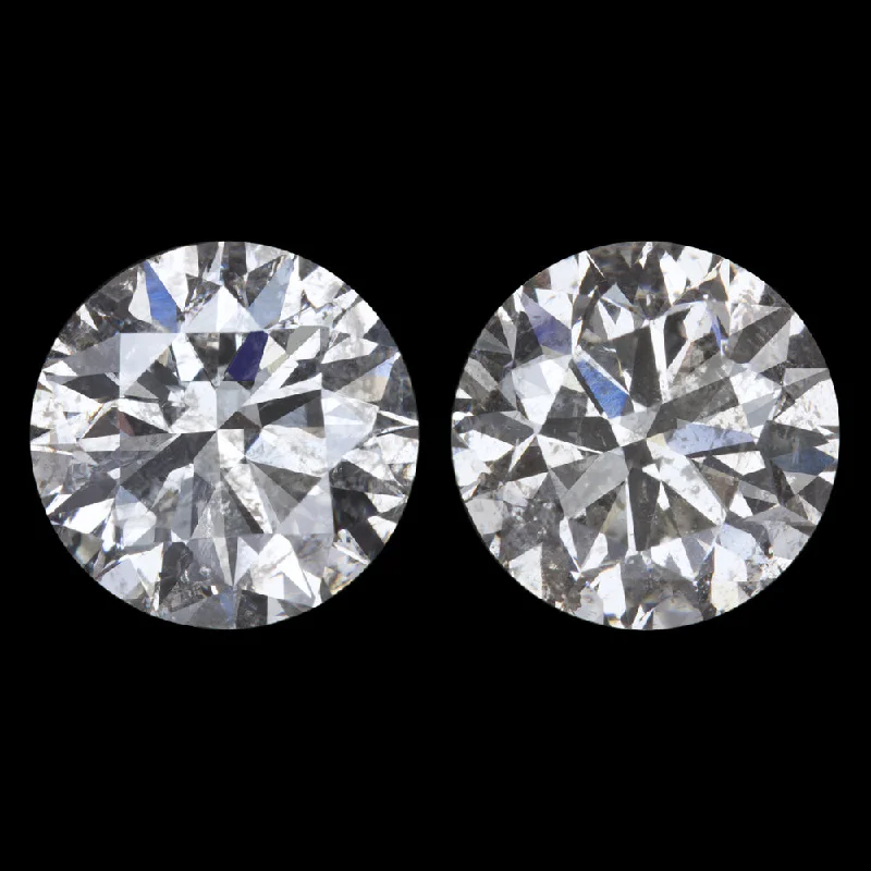 women’s unique rings -3.81ct E-F COLOR DIAMOND STUD EARRINGS ROUND BRILLIANT CUT MATCHING PAIR NATURAL