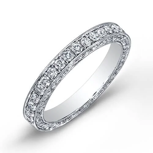 women’s custom engagement ring sets -Round Cut Pave Diamond Eternity Ring F-G Color VS1 Clarity 1.75 Ct