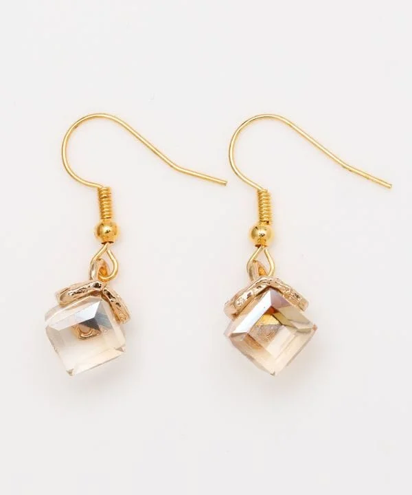 women’s vintage earrings -Square Czech Glass Earrings