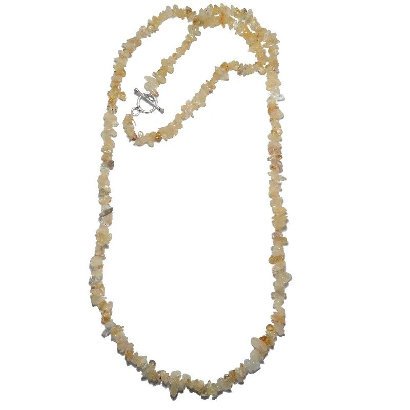 women’s unique necklaces -Citrine Necklace Yellow Strands of Royalty Stone