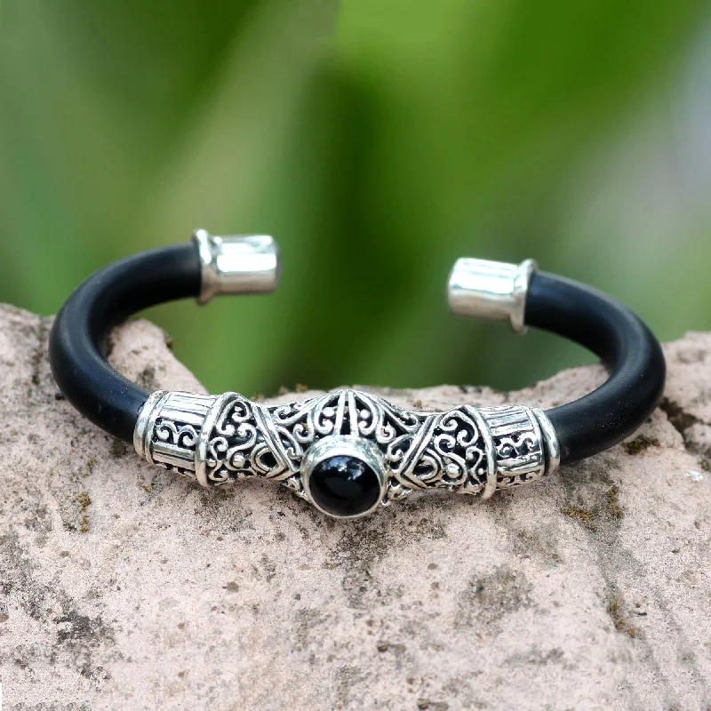 women’s matching bangles -Dark Moon Sterling Silver Bracelet