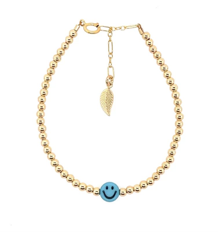 gold bangles for women -Smiley Stretch Bracelet