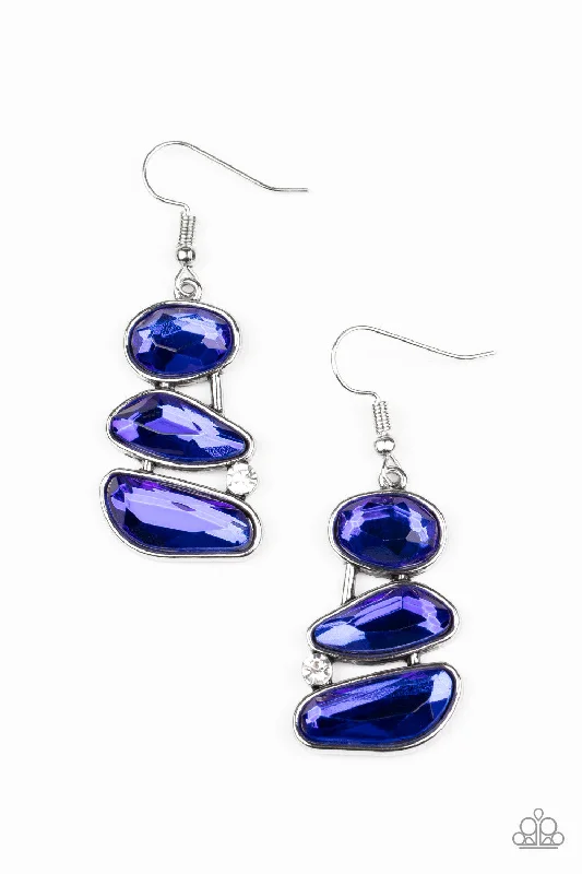 women’s bold earrings -Gem Galaxy - Blue