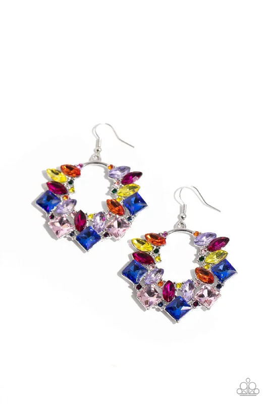 women’s layered earrings -Wreathed in Watercolors - Multi