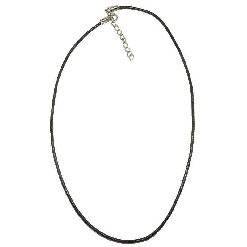 women’s necklaces -Faux Leather Cord Necklace Modern Black Chain