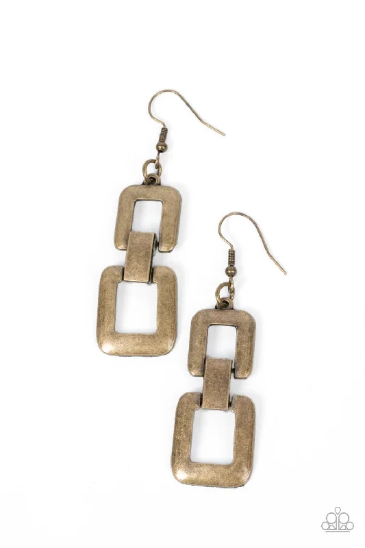 women’s silver hoop earrings -Public Square - Brass