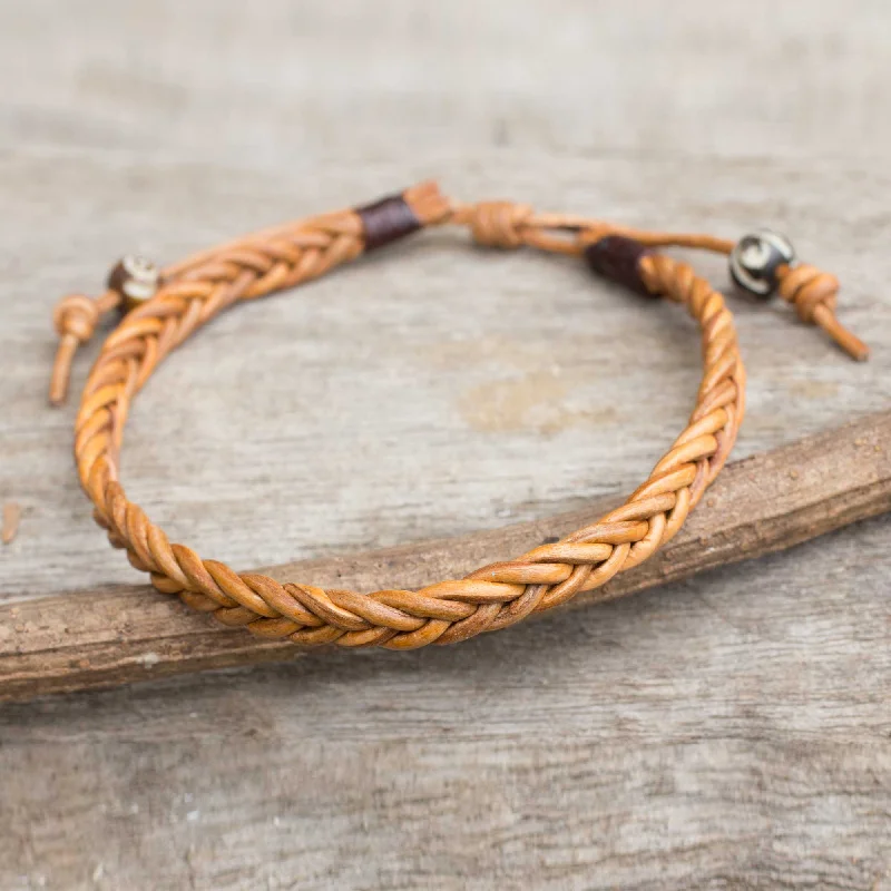 women’s stacked bracelets -Friendship Men's Braided Leather Bracelet