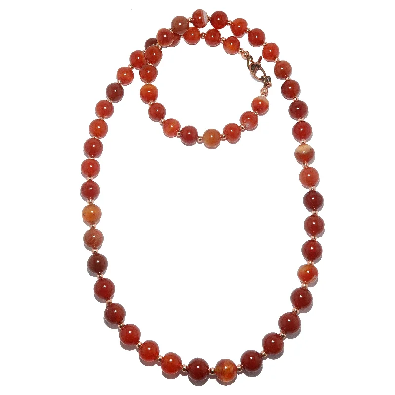 women’s handmade necklaces -Carnelian Necklace Captivating Charm Orange Copper