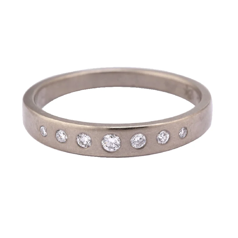 women’s signature engagement rings -Tapered Diamond Band - White