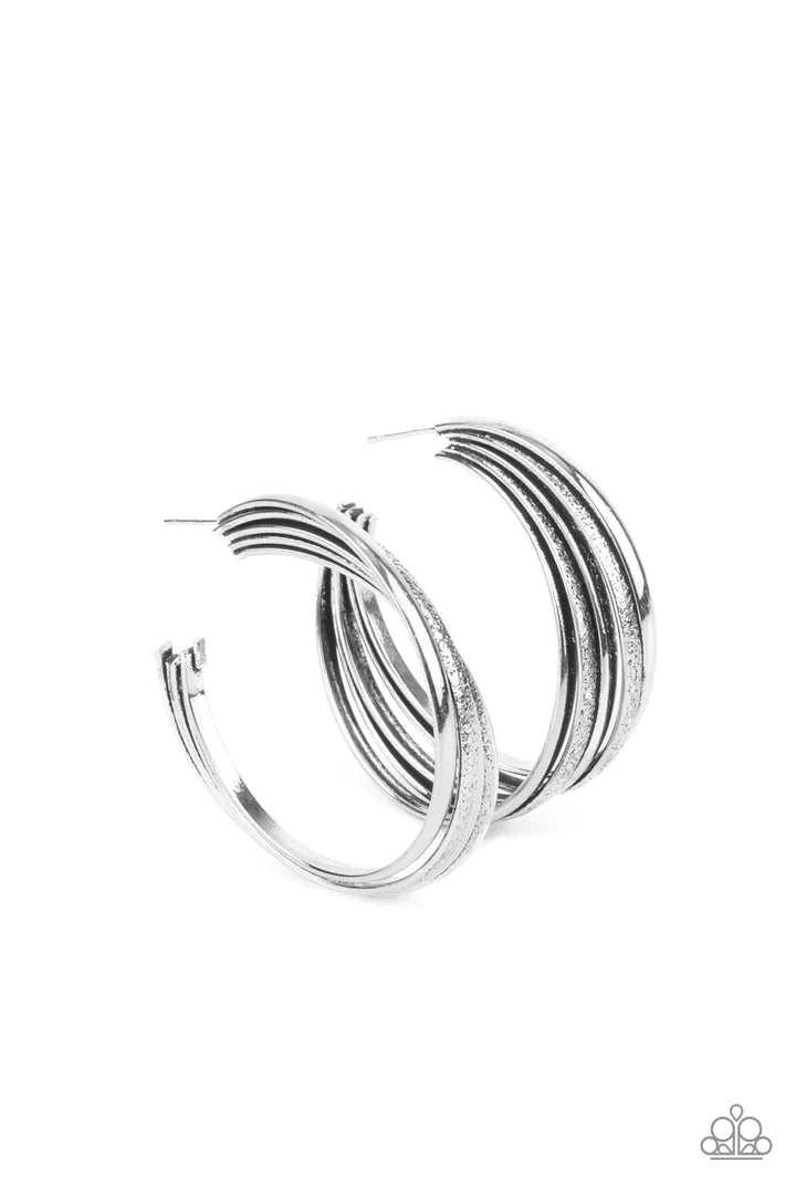 women’s crystal earrings -In Sync - Silver