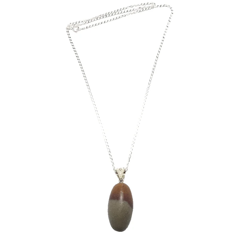 women’s choker necklaces -Shiva Lingam Necklace Creator's Egg Sterling Silver